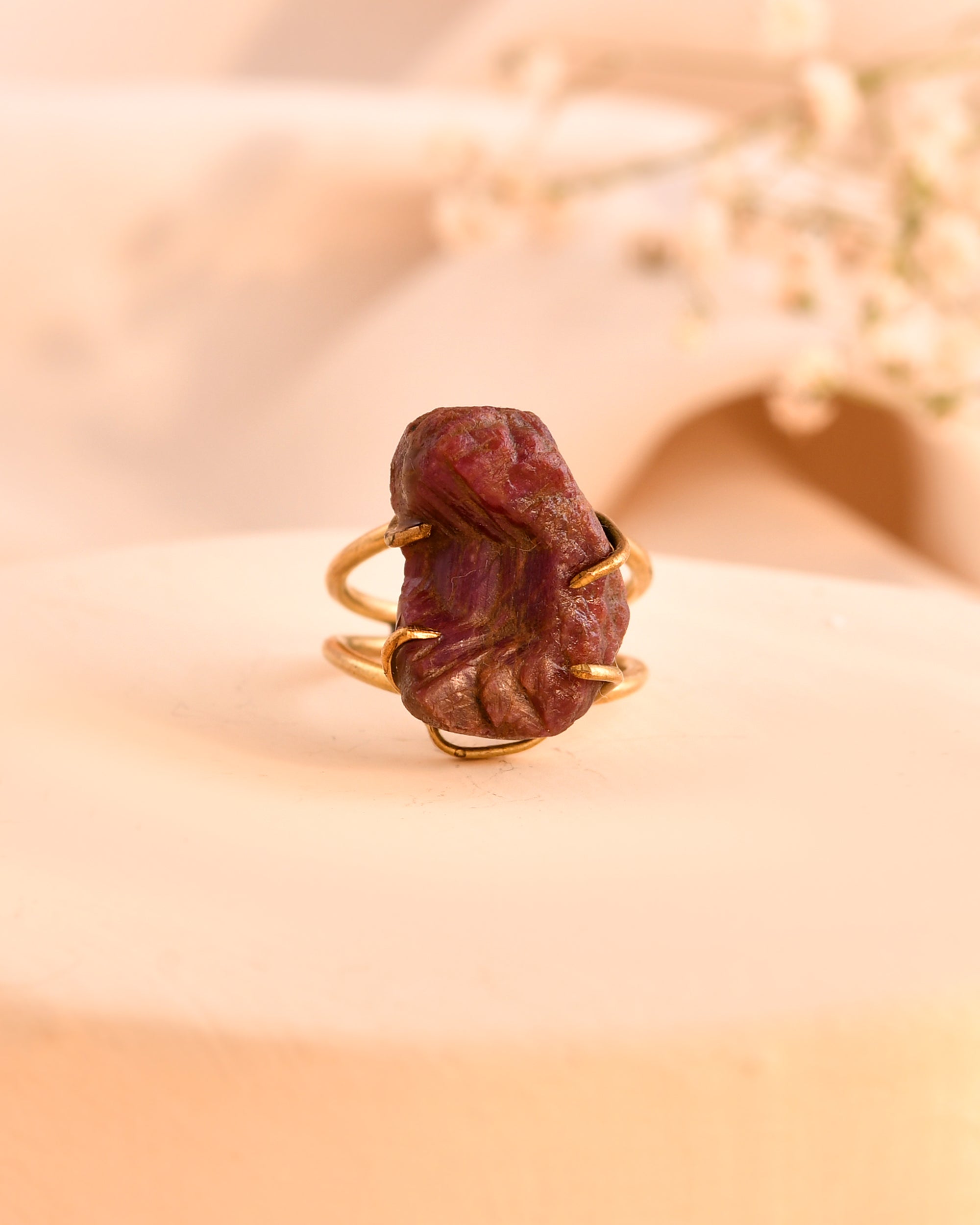 NATURAL RUBY RAW RING 100% Natural Gemstone